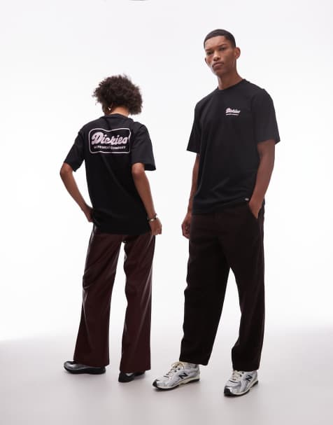 Dickies - Lewistown - Sort T-shirt med pink grafik og print på ryggen - view 1