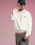 [Dickies] Dickies Lewistown striped knitted cardigan in off white XS Off white