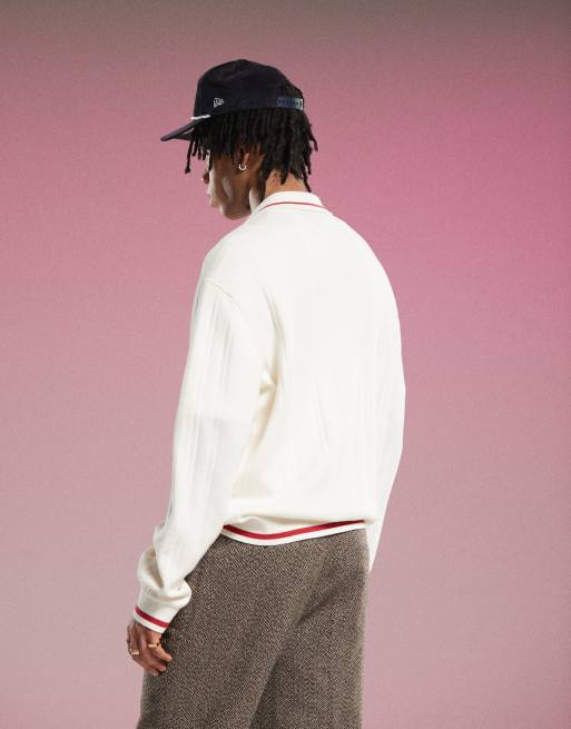 Dickies lewistown striped knitted cardigan in off white | ASOS