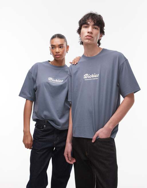Dickies - Lewistown - T-shirt avec logo brodé au centre - Bleu moyen, 4 de 4