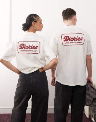 Dickies - Lewistown - T-Shirt in Wollweiß mit Logo-Rückenprint