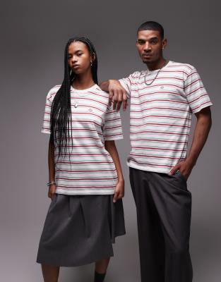Dickies - Lewistown - T-Shirt mit Streifen in Wollweiß und Rot
