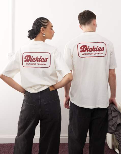 Dickies – Lewistown – T-shirt w kolorze złamanej bieli z nadrukiem z logo na plecach - view 1