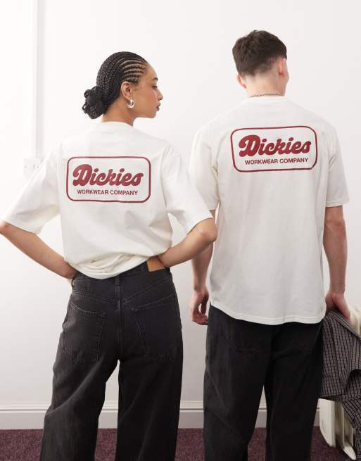Dickies – Lewistown – T-shirt w kolorze złamanej bieli z nadrukiem z logo na plecach