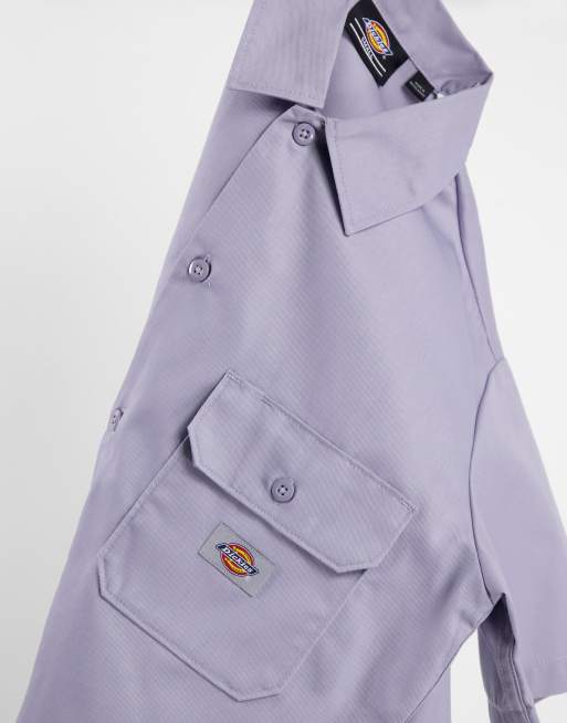 Dickies – Liliowa krótka koszula robocza z krótkimi rękawami, 3 z 4