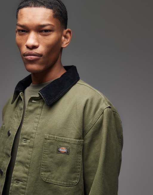 Dickies lined chore canvas jacket in khaki green, 5 of 5