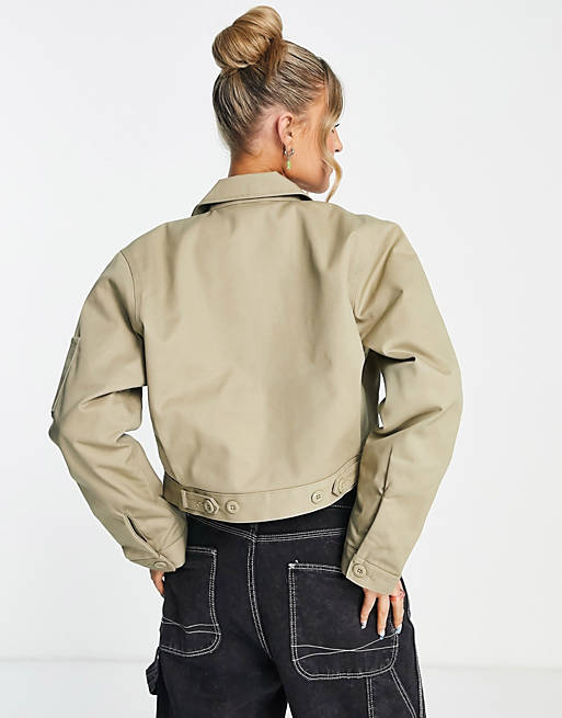  Dickies Lined Eisenhower cropped jacket in khaki 