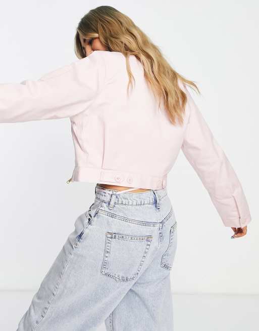 Dickies Lined Eisenhower cropped jacket in light pink , 4 of 4