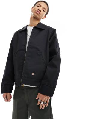 Shop Dickies Lined Eisenhower Jacket In Black