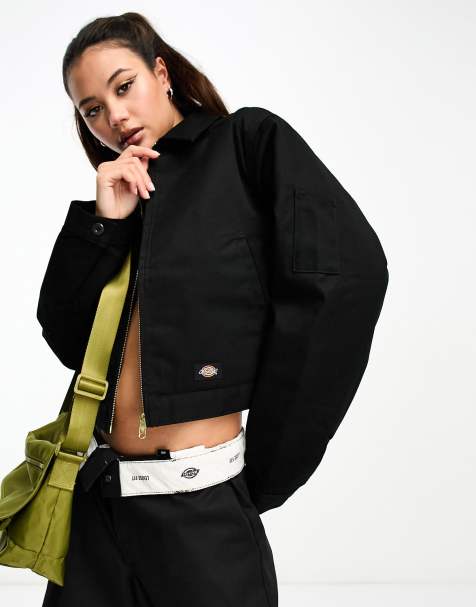 Dickies – Lined Eisenhower – Kurz geschnittene Jacke in Schwarz - view 1