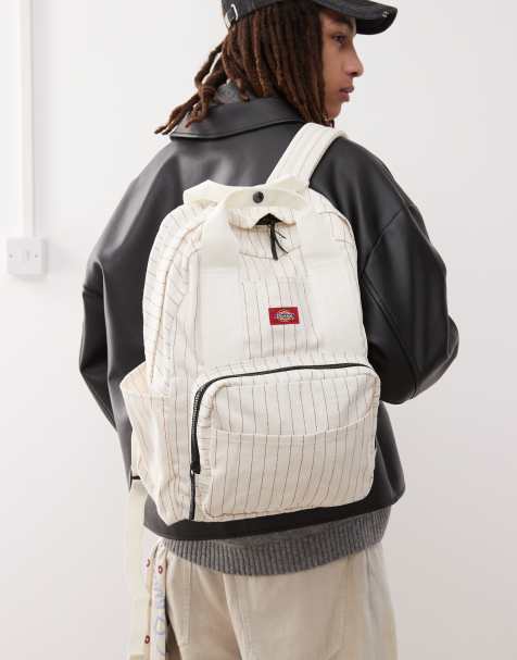 Dickies – Lisbon – Rucksack in Wollweiß mit Streifen - view 1