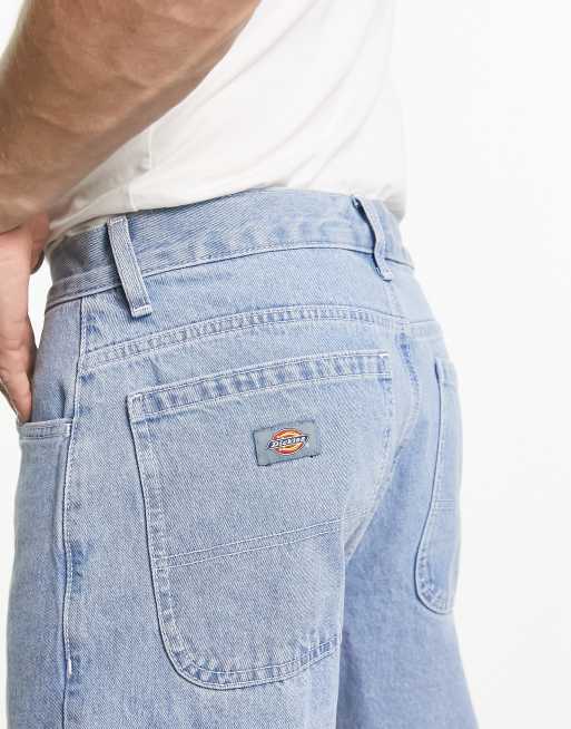 Dickies – Ljusblå, tvättade jeans med ledig passform och förstärkta knän, 3 av 4