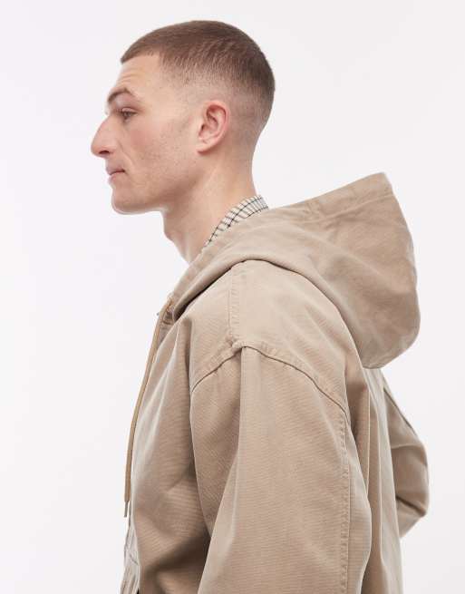 Dickies – Ljusbrun, ofodrad bomberjacka i canvas med huva, 4 av 5