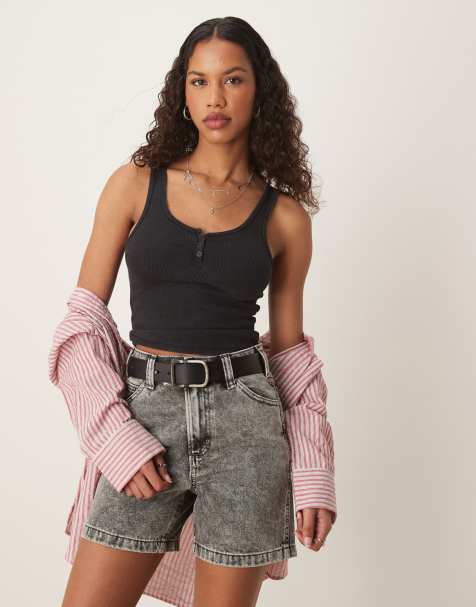 Dickies – Ljusgrå, tvättade jeansshorts i snickarstil och regular fit - view 1