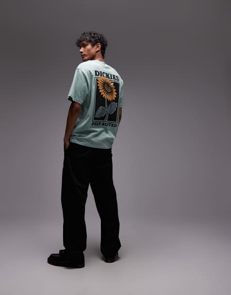 Dickies – Ljusgrön t-shirt med solrostryck baktill – Exklusivt hos ASOS - view 1