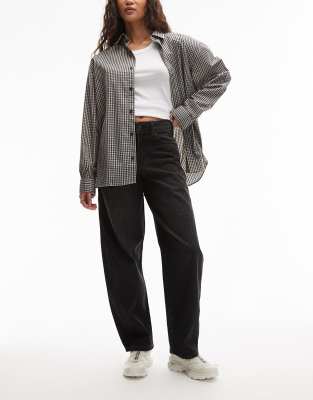 Dickies - Lockere, schmal zulaufende Work-Jeans in verwaschenem Schwarz