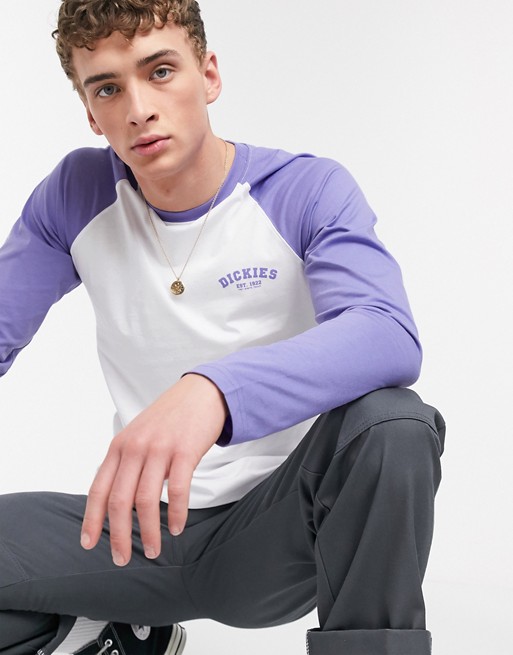 Dickies long sleeve baseball t-shirt in dusted lilac