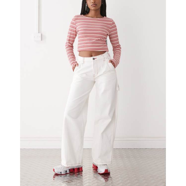 Dickies loose denim carpenter pants in white | ASOS
