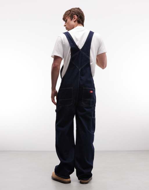 Dickies loose denim dungarees in rinsed blue, 5 of 5