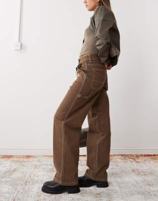 Dickies loose straight carpenter pants in brown