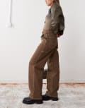 [Dickies] Dickies loose straight carpenter pants in brown W24 BROWN
