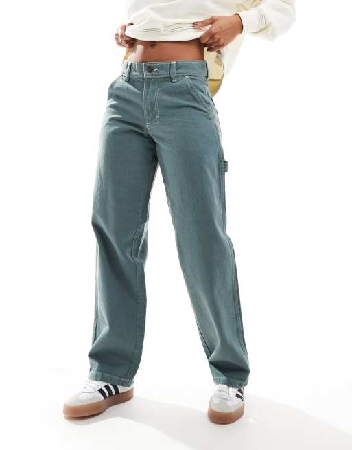 Dickies loose straight carpenter trousers in dark green