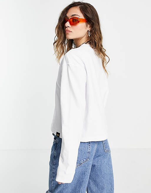 Tops Dickies Loretto long sleeve t-shirt in white 