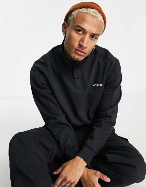 Dickies - Loretto - Sweat avec col à boutons-pression - Noir