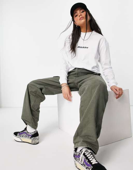 Dickies - Loretto - T-shirt a maniche lunghe bianca, 3 di 4