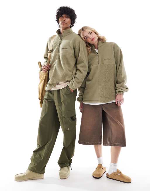 Dickies – Louisburg – Bluza polarowa w zielonym odcieniu khaki z suwakiem pod szyją