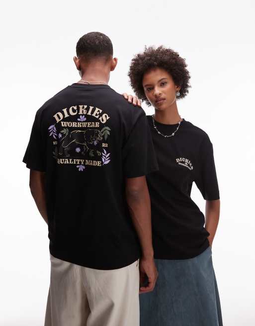Dickies – Lucasville – Czarny T-shirt z grafiką ze zwierzęciem na plecach, tylko w ASOS