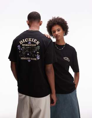Dickies - Lucasville - T-Shirt in Schwarz mit Grafik und Animal-Print am Rücken, exklusiv bei ASOS