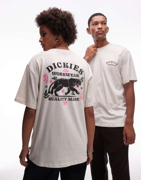 Dickies – Lucasville – T-shirt w kolorze złamanej bieli z grafiką ze zwierzęciem na plecach, tylko w ASOS - view 1