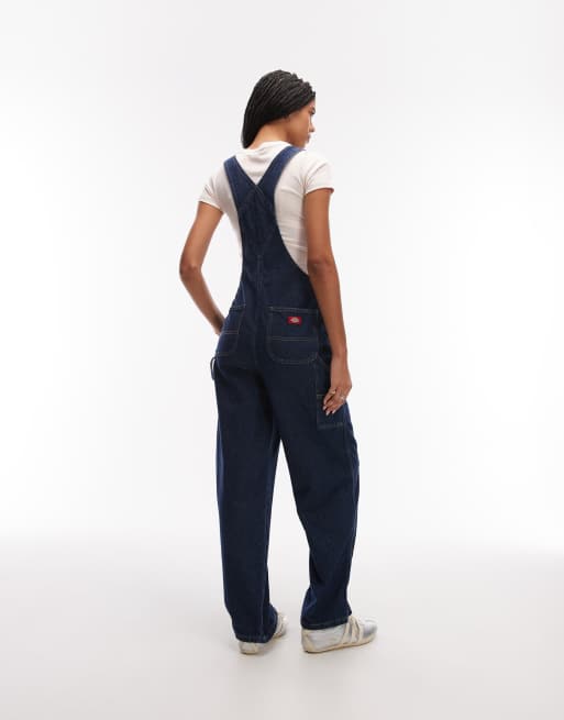 Dickies – Luźne jeansowe ogrodniczki w kolorze ciemnego indygo, 3 z 4