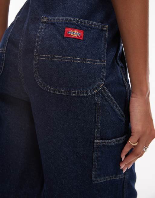 Dickies – Luźne jeansowe ogrodniczki w kolorze ciemnego indygo, 4 z 4