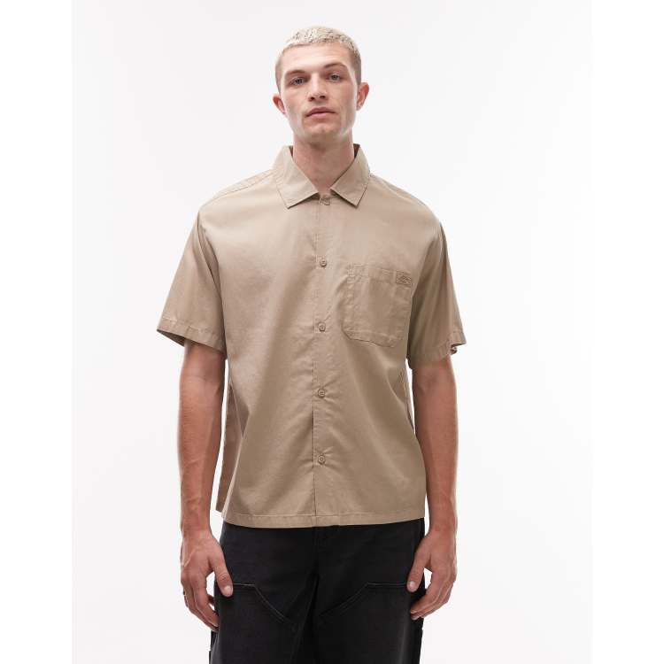 Dickies lynville boxy short sleeve shirt in light tan