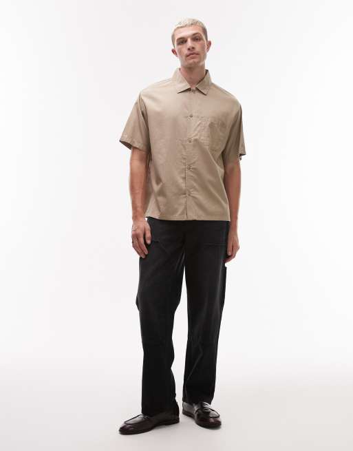 Dickies lynville boxy short sleeve shirt in light tan, 2 of 5