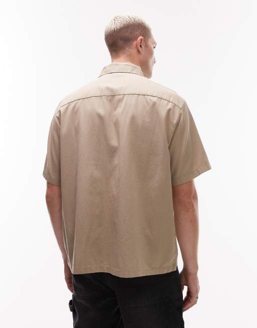 Dickies – Lynville – Ljusbrun, kortärmad skjorta med boxig passform, 3 av 5