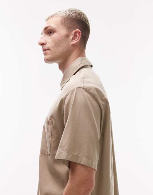 Dickies - Lynville - Lysebrun og kortærmet skjorte med firkantet pasform, 4 af 5