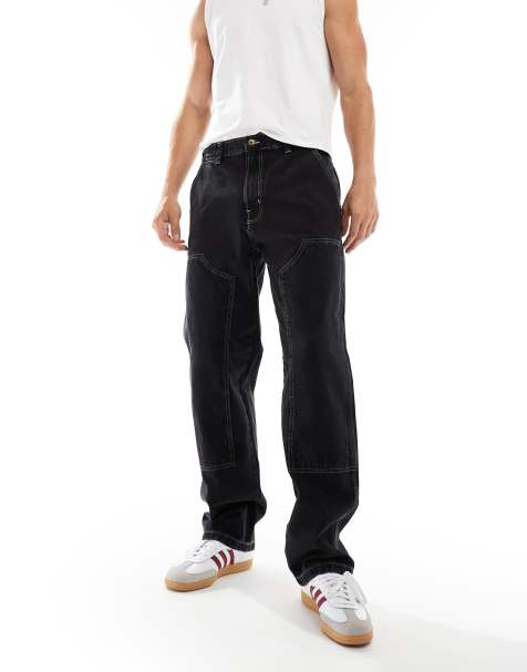 Dickies Madison baggy fit double knee denim jeans in washed black - view 1