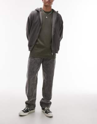 Dickies Dickies madison double knee loose fit denim jeans in washed light grey