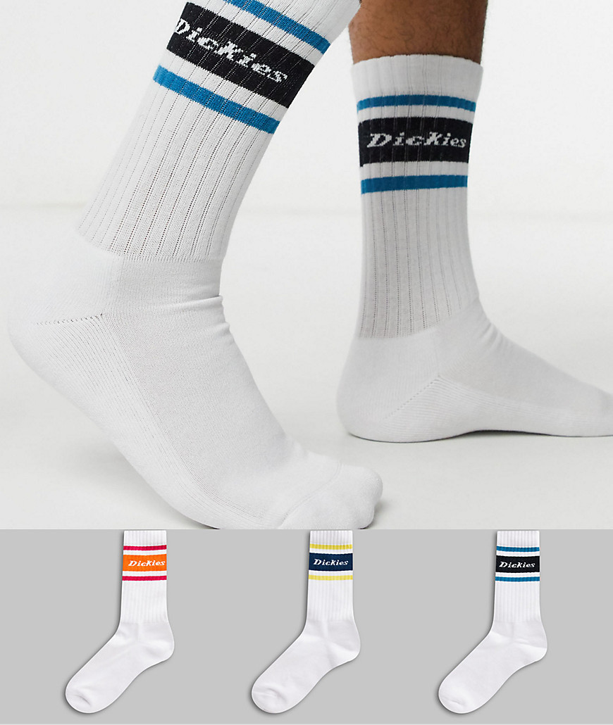Dickies - Madison Heights - 3-pak multifarvede sokker med branding-Multifarvet