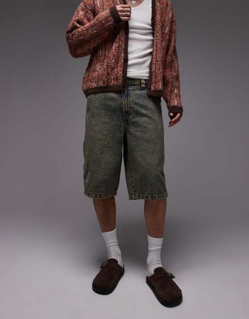 Dickies – Madison – Indigoblå jeansshorts med ledig passform och gul tvätt, 5 av 5