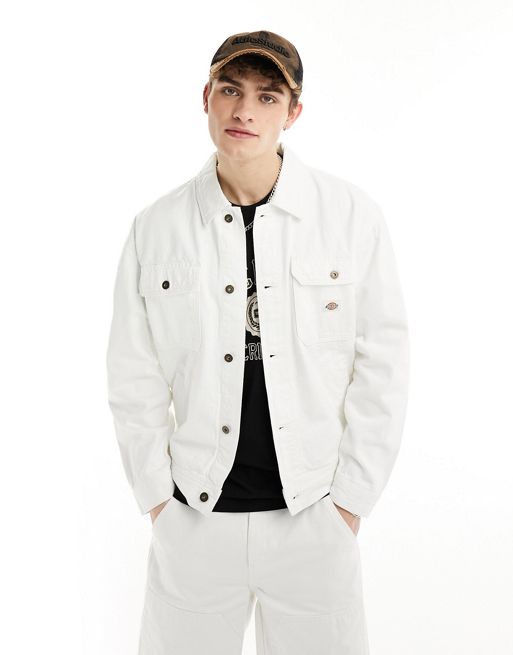 Dickies madison jacket brodyr in white