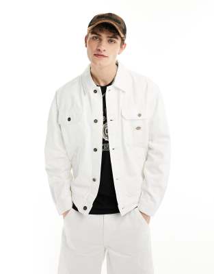 Dickies madison jacket brodyr in white