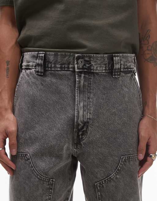 Dickies – Madison – Lockere Jeans in verwaschenem Hellgrau mit doppellagiger Kniepartie, 5 von 5