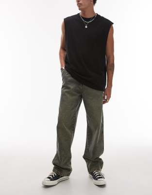 Dickies Dickies madison loose fit denim jeans in indigo with yellow fade