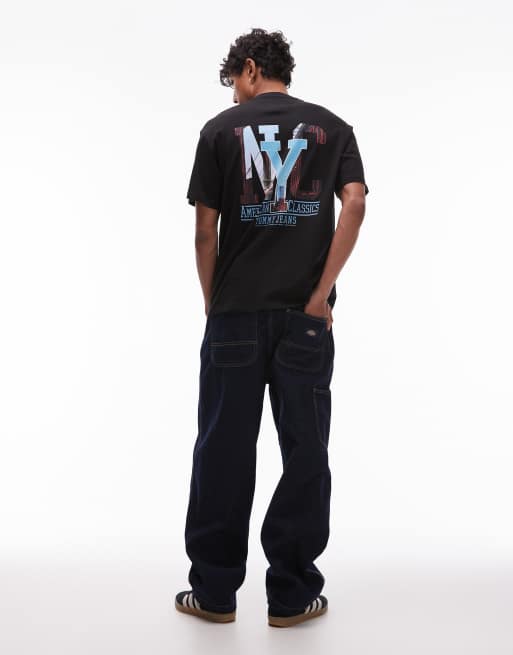 Dickies - Madison - Losvallende denim jeans in gespoeld indigo blauw, 2 van 5