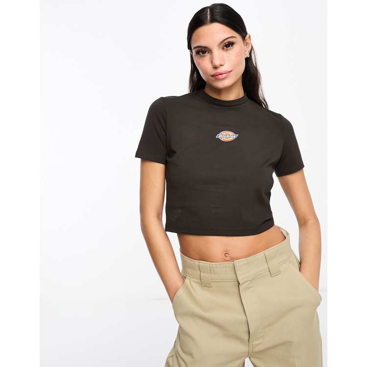 Dickies Maple Valley central logo baby t-shirt in dark brown | ASOS