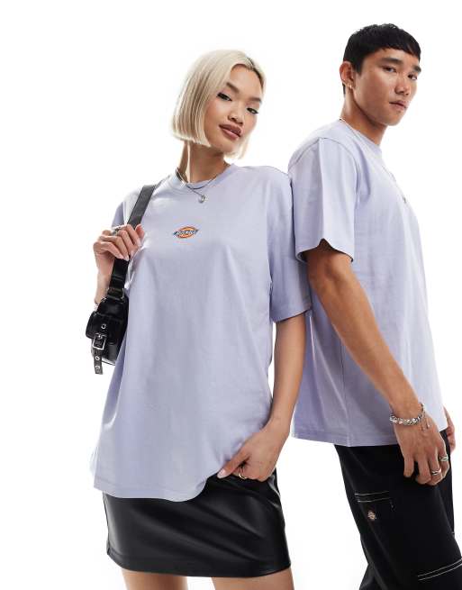 Dickies - Maple Valley - Lyslilla T-shirt med korte ærmer og centralt logo - Kun hos FhyzicsShops